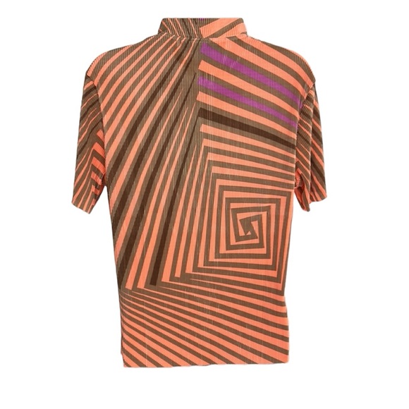 Jamie Sadock Golf Shirt Short Sleeve 1/4 Zipper Multi Color Geometric Print M - Picture 3 of 7